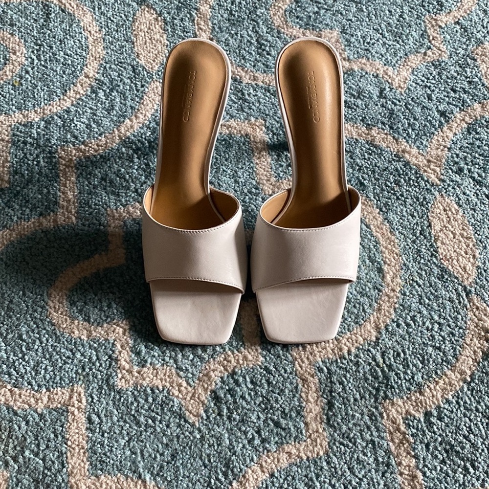 Tony Bianco White Mules size 9 all leather - Picture 5 of 6